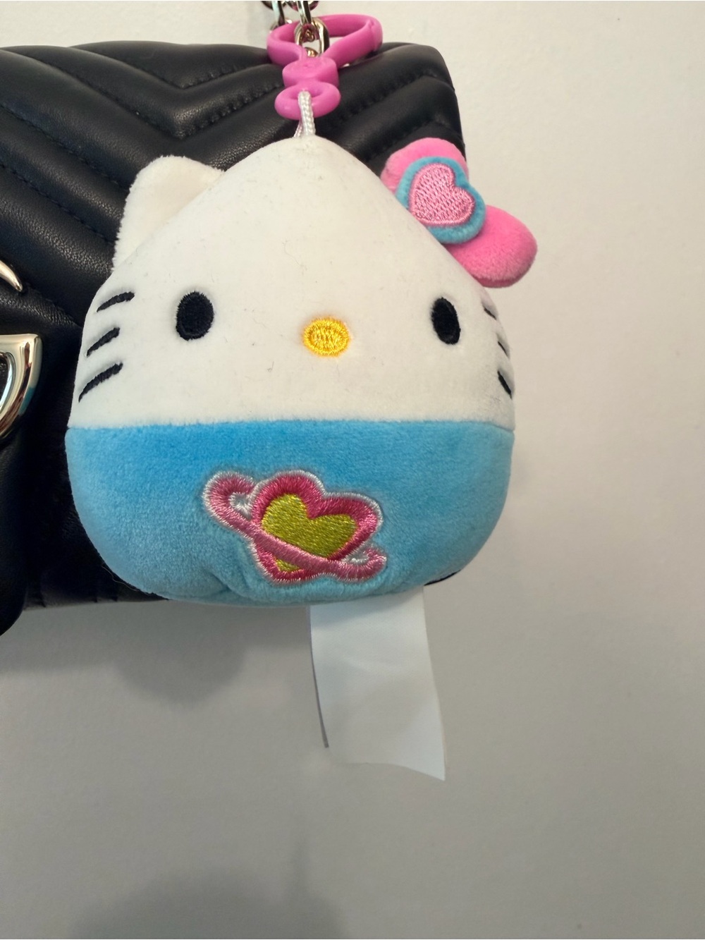 Hello Kitty Plush Bag Charm - White, Blue & Pink